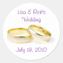 Bröllop Ringar Runt Klistermärke