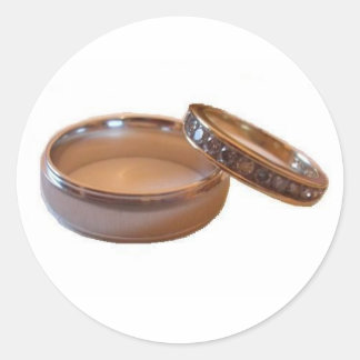 Bröllop Ringar Sticker Runt Klistermärke