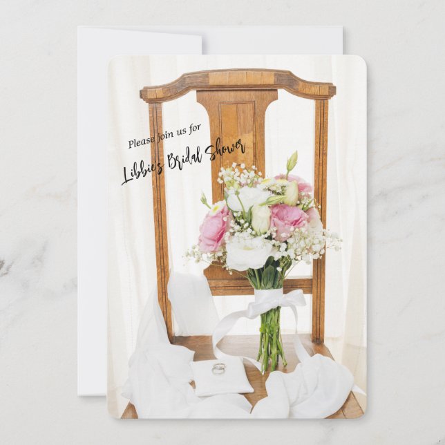 Bröllop Ringar vid Möhippan Inbjudan vid den vita  (Framsida)