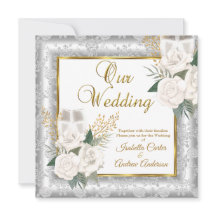 Bröllop Ro Champagne Guld Silver Damask