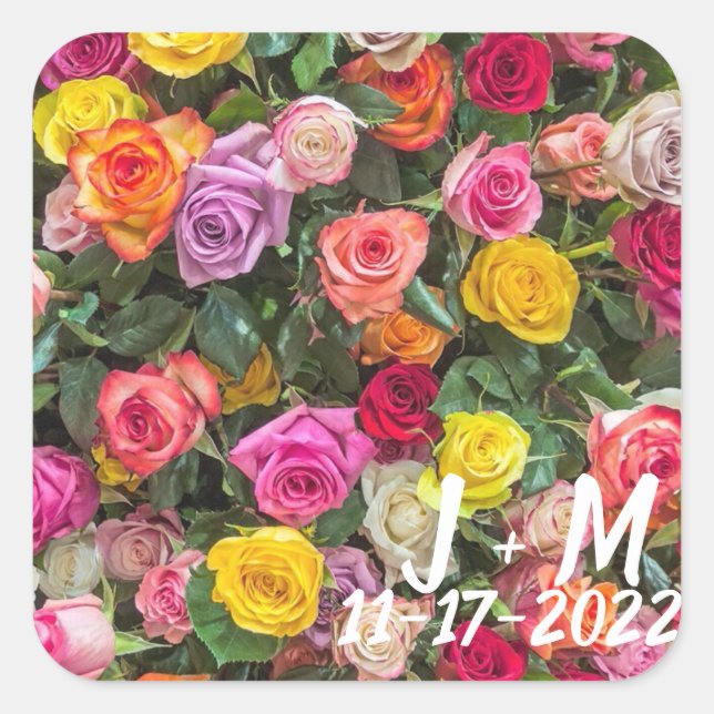Bröllop Ro Fyrkantigt Klistermärke (Framsida)