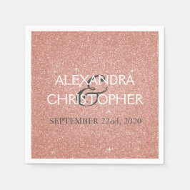 Bröllop Ro Guld Rosa Glitter Napkins Pappersservett