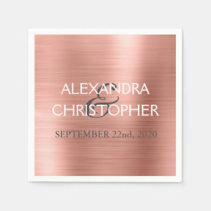 Bröllop Ro Guld  Rosa Pappersservett