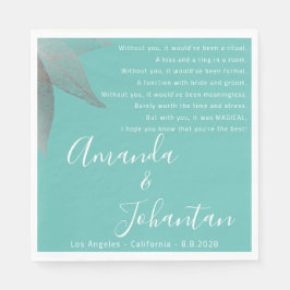 Bröllop Ro Tack Dikt Namn Pappersservett