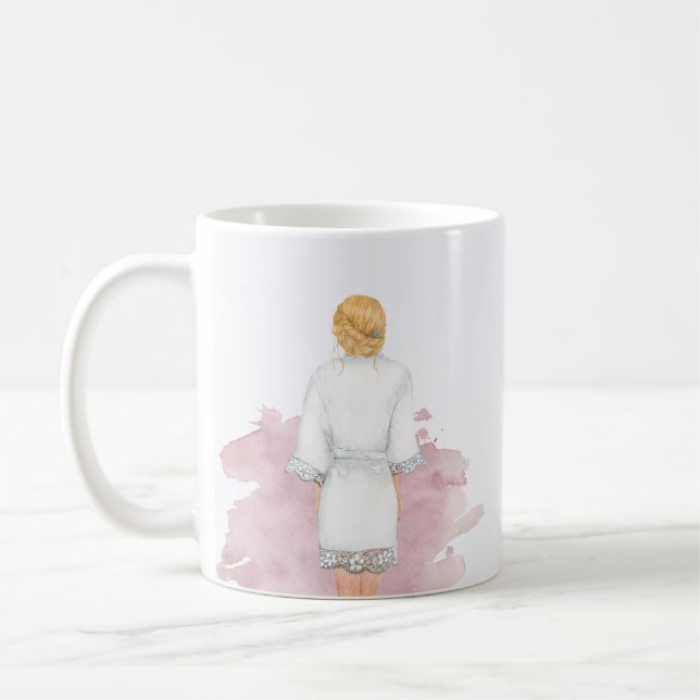 bröllop robe  rosa future Company monogram Kaffemugg (Vänster)