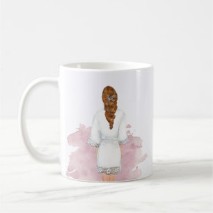 bröllop robe rosa future Company monogram Kaffemugg