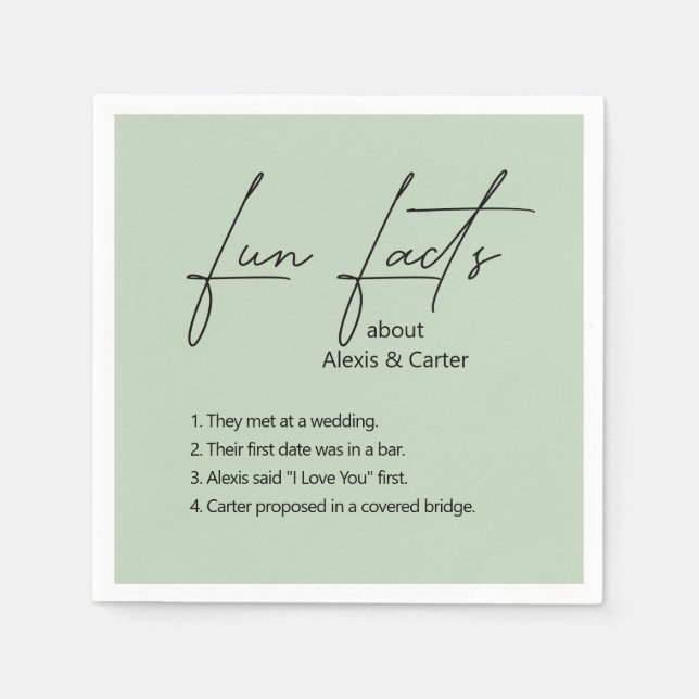 Bröllop Roligt - fakta på resan Pappersservett (Framsidan)