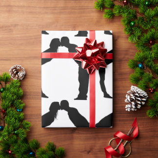BRÖLLOP ROMANTIC COUPLE KISS WRAPPP PAPPER PRESENTPAPPER