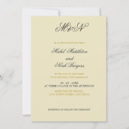 Bröllop Romantic Photo Neutralt Färg Inbjudningar