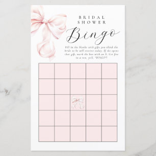Bröllop Rosa Båge Bröllopspresent Bingo Kort