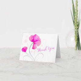 Bröllop rosa blomma akvarell tackkort