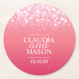 Bröllop rosa champagne pappra underlägg