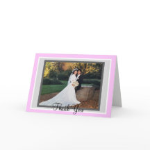 Bröllop  Rosa Foto - tackkort