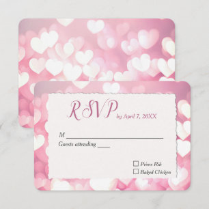 Bröllop Rosa Hearts OSA Kort