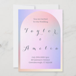Bröllop Rosa Lilac Ombre Arch Inbjudningar