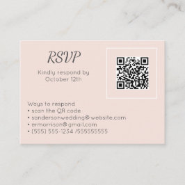Bröllop Rosa OSA Online QR-kodfoto för av i Tilläggskort