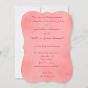 Bröllop Rosa Parchment Inbjudningar