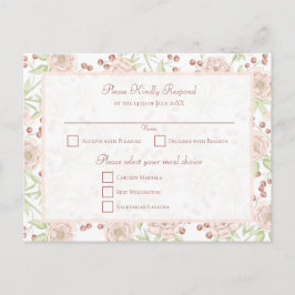 Bröllop Rosa Ros RSVP Vintage Helg Vykort