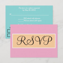 Bröllop Rosa Sandstrand Seafoam Blå RSVP OSA Kort
