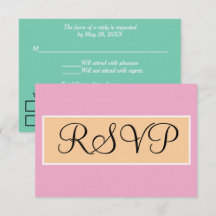 Bröllop Rosa Sandstrand Seafoam Grön RSVP
