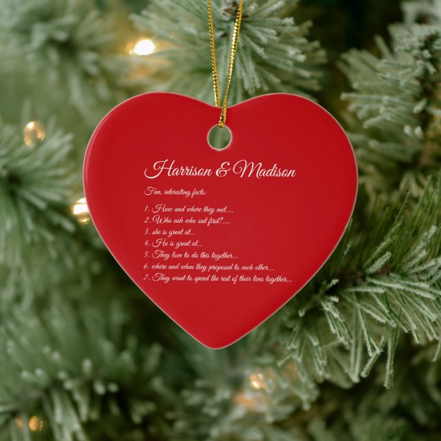 Bröllop - rött hjärta Anpassningsbar Facts Roligt  Julgransprydnad Keramik (Träd)
