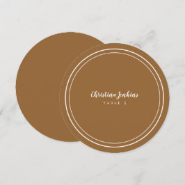 Bröllop Round Anpassningsbar Guest Rustic Brown Pl
