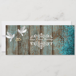 Bröllop RSVP med glitter för Distressed Wood & Dov Inbjudningar
