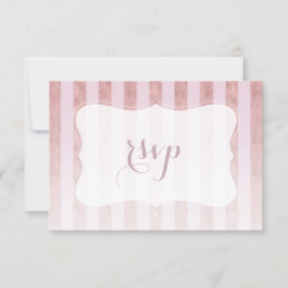 Bröllop RSVP med roséguldiga ränder OSA Kort