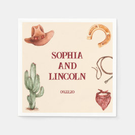 Bröllop Rustic brun Western Pappersservett