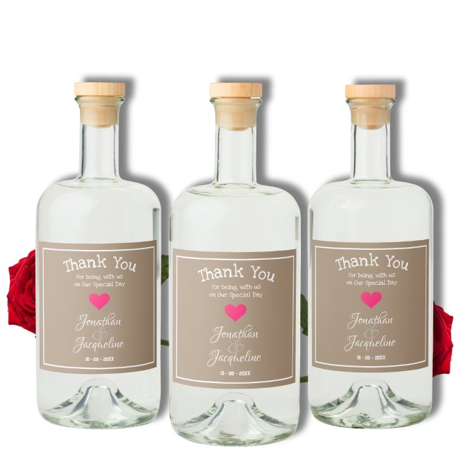 Bröllop Rustic Chic Personlig Modern Coola Spritflaskor Etikett (Rustic Chic Wedding - Personalized Modern Cool Liquor Bottle Labels.)