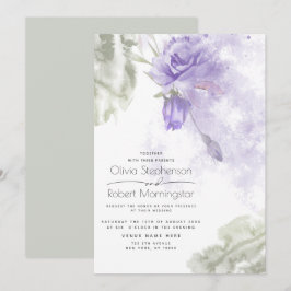 Bröllop | Rustic Lilac Lila Blommigt Inbjudningar