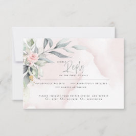 Bröllop | Rustic Woodland Rosa Blommigt Spray OSA Kort