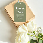 Bröllop Sage Grön Vit Tack  Presentetikett<br><div class="desc">Sage Gröna Tacksamtags med vit text för bröllop,  bröllopsfest,  repetition middag,  bröllops shower. Vänligen kolla vår butikssamling nedan för matchande artiklar.</div>