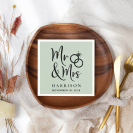 Bröllop Sage Grönt Pappersservett