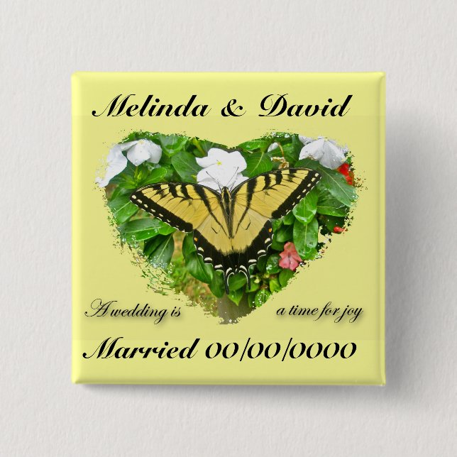 Bröllop Sallowtail Butterfly-artiklar Knapp (Framsida)