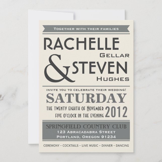 Bröllop-samling för anslagstavla inbjudningar (Framsida)