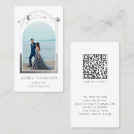 Bröllop samordnare Photo White Silver Celestial Visitkort