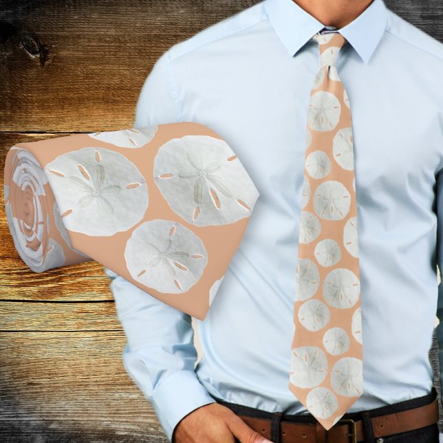 Bröllop Sand Dollar Herrens slips korall orange (Skapare uppladdad)