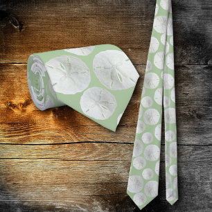 Bröllop Sand Dollar Sage Grön Brudgumms slips