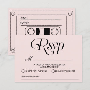 Bröllop Sång-begäran Kassett band Rosa OSA Kort