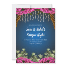 Bröllop Sangeet-kort & indisk Sangeet-inbjudan