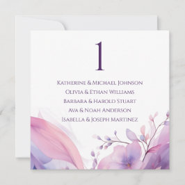 Bröllop-sätesdiagram - Blommar för vattenfärgskörs Inbjudningar