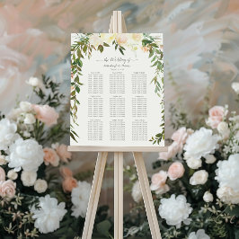 Bröllop-sätesdiagram Elegant Vit ros Poster