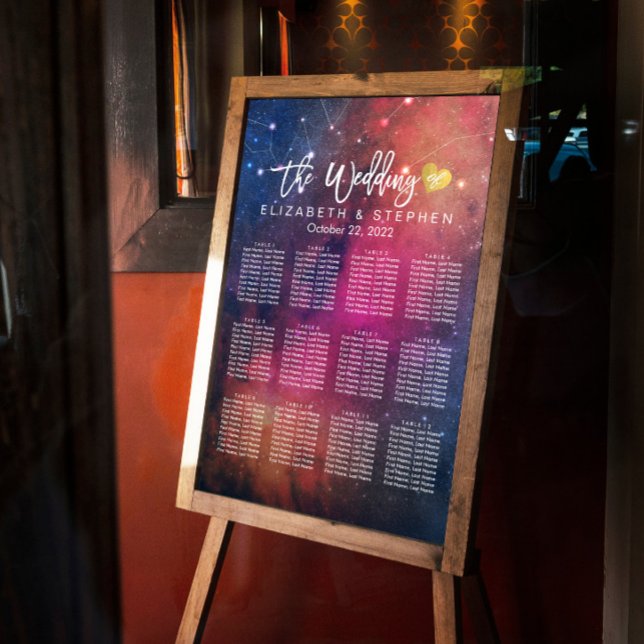 Bröllop-sätesdiagram Galaxy Nebula-konstellationer Poster (Skapare uppladdad)