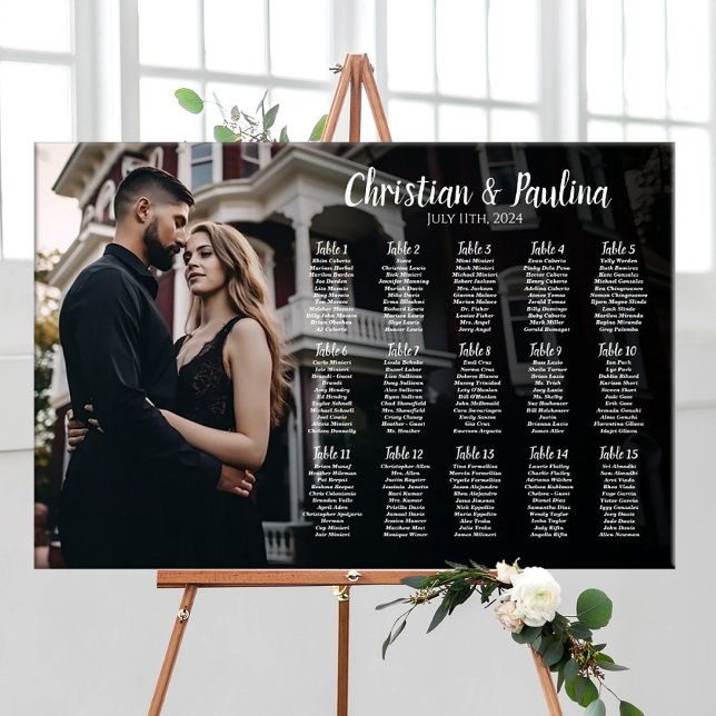 Bröllop-sätesdiagram med foto-elegant poster (Skapare uppladdad)