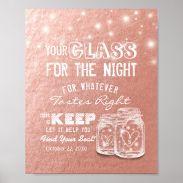 Bröllop-sätesglas för nattens skull poster