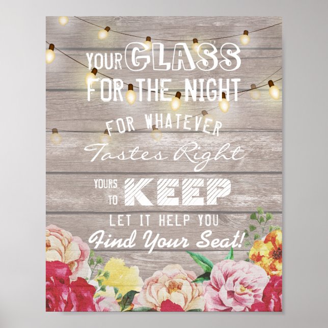 Bröllop-sätesglas för nattens skull poster (Framsidan)