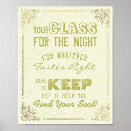 Bröllop-sätesglas för nattens skull poster