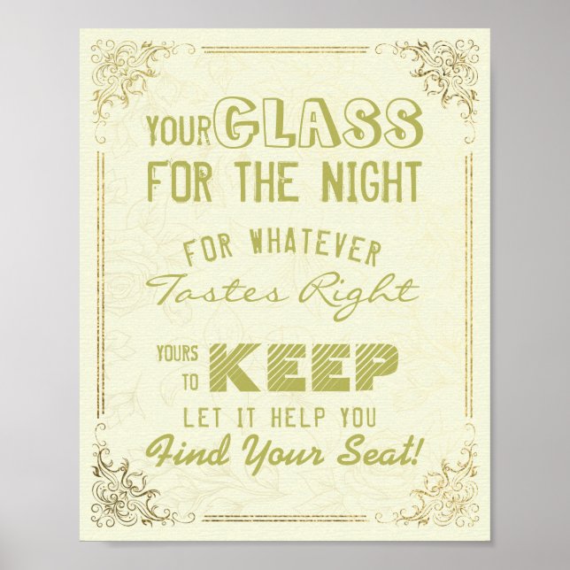 Bröllop-sätesglas för nattens skull poster (Framsidan)