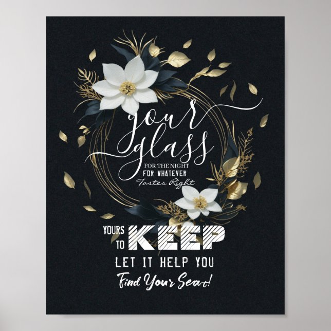 Bröllop-sätesglas för nattens skull poster (Framsidan)